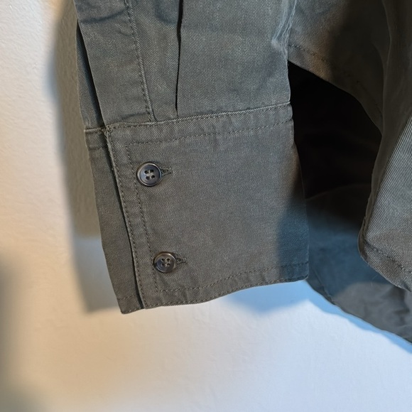 FREE PEOPLE Army Green Button Down Shirt - Picture 4 of 10